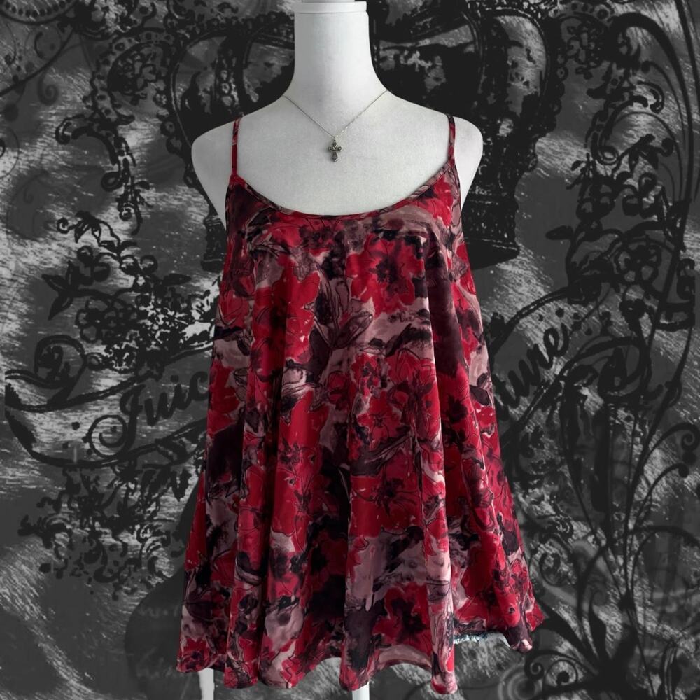 red dusty grey white and black ROCK & REPUBLIC racerback fairy grunge cami top